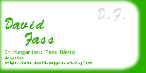 david fass business card